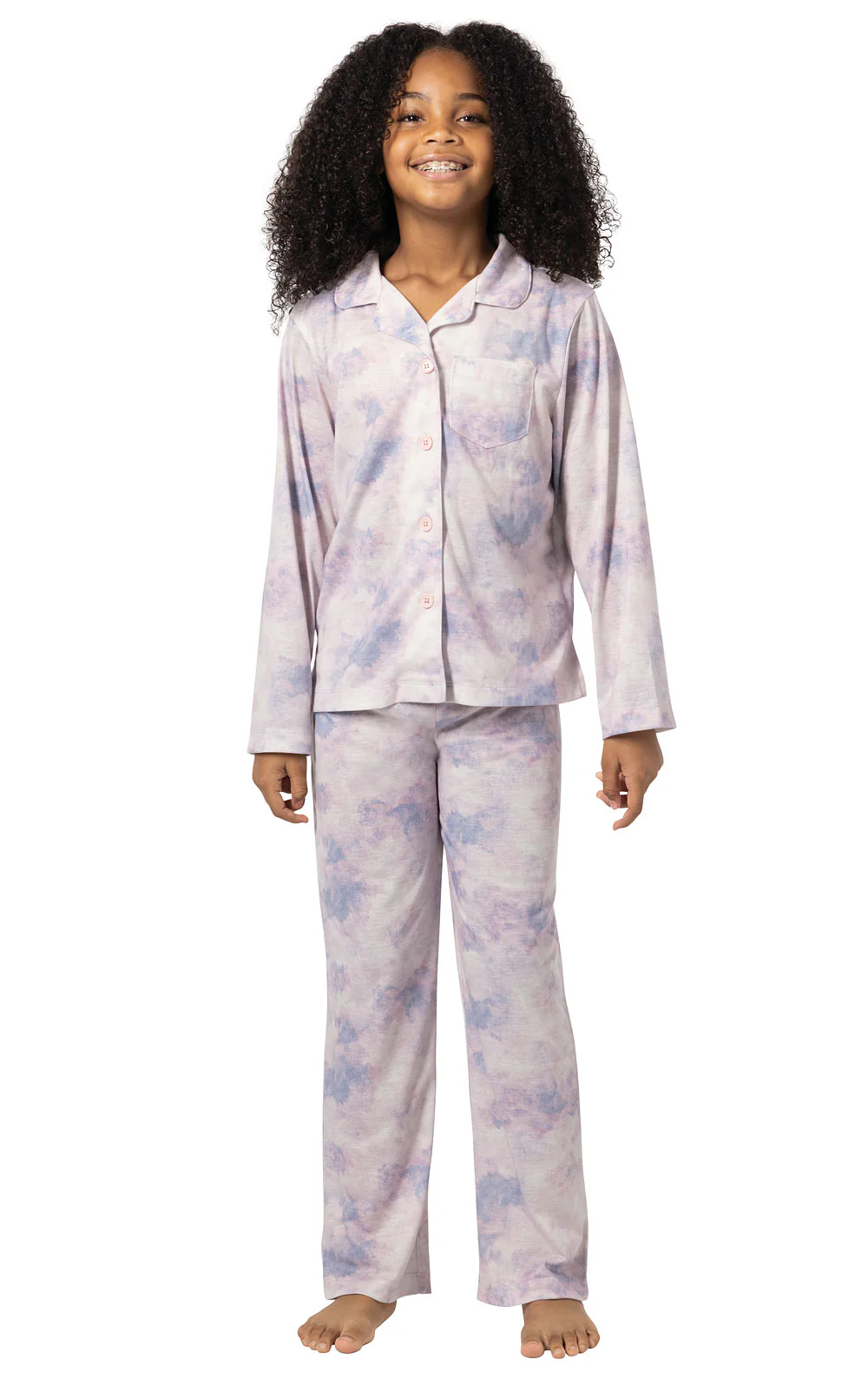 Printed Button-Front Unisex Kids Pajamas - Image 3