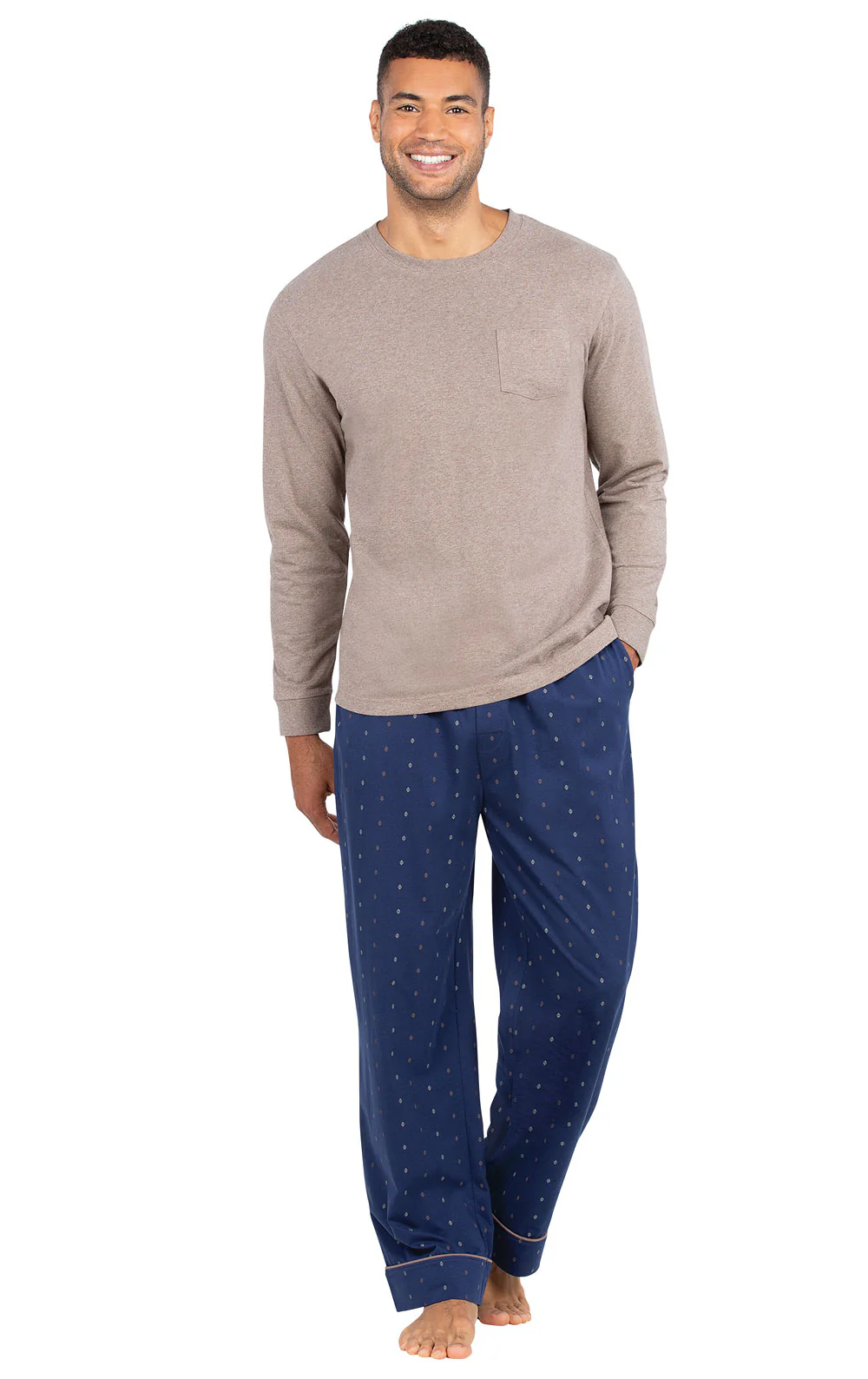 Printed Long Sleeve Pullover Men's Pajamas - Image 4