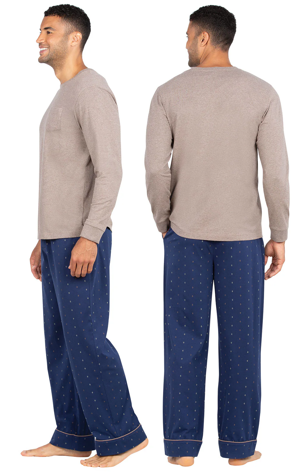Printed Long Sleeve Pullover Men's Pajamas - Image 5