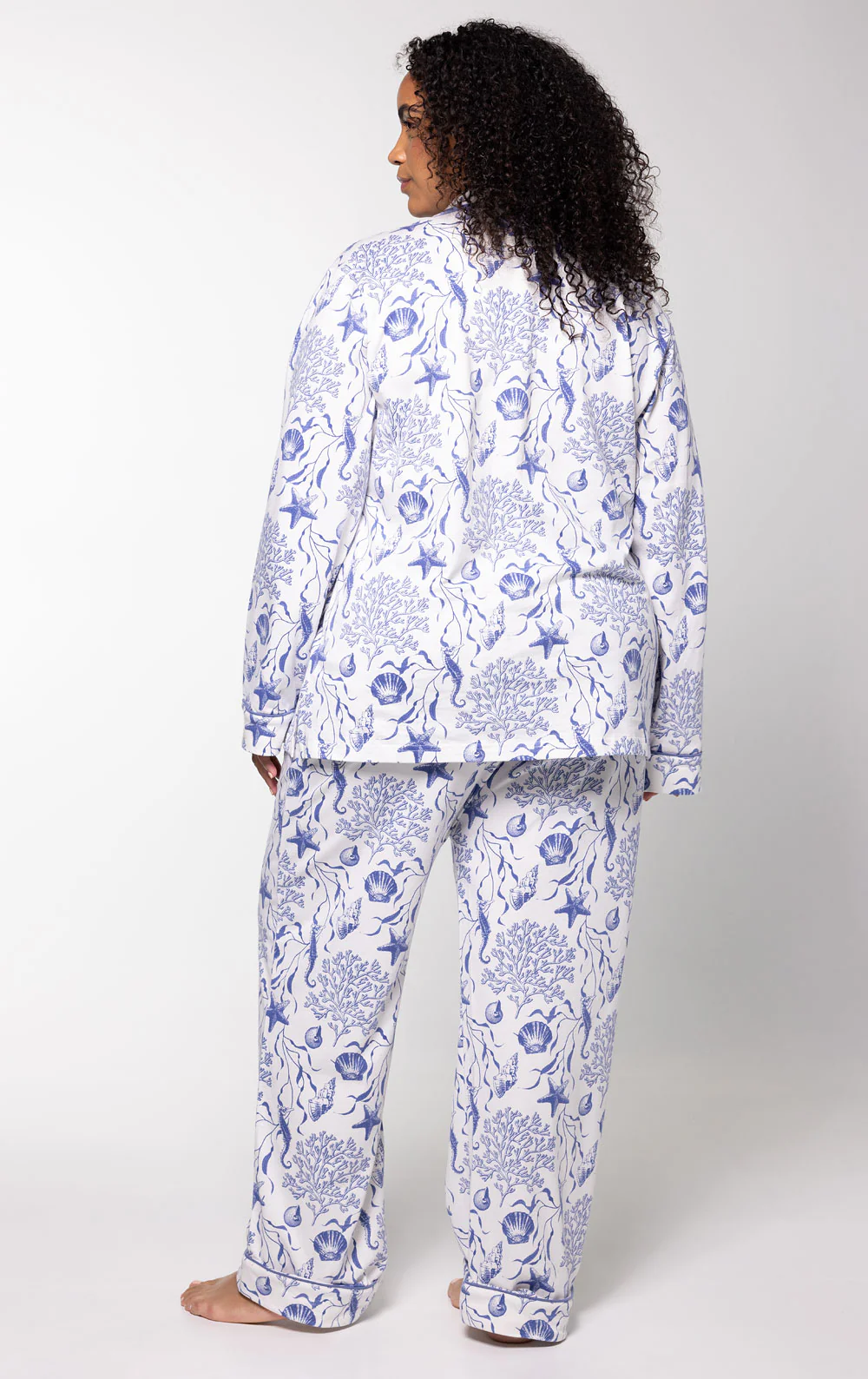 Saltwater Seashells Button-Front Pajamas - Image 6