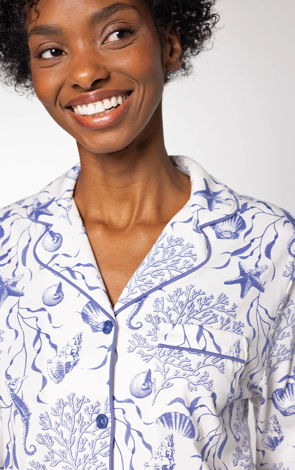 Saltwater Seashells Button-Front Pajamas - Image 9
