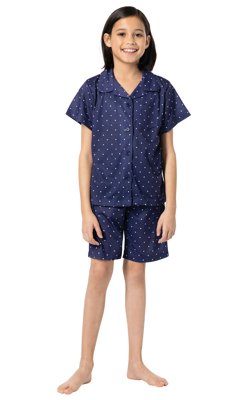 Short Sleeve Button-Front & Shorts Unisex Kids Pajamas