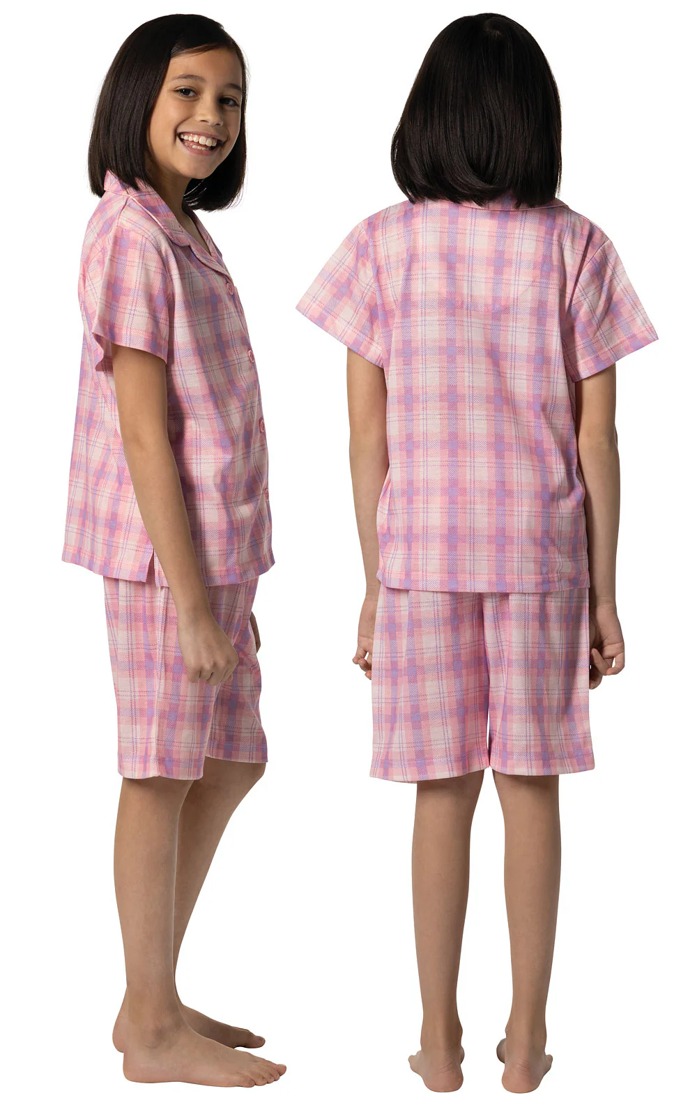 Short Sleeve Button-Front & Shorts Unisex Kids Pajamas - Image 6