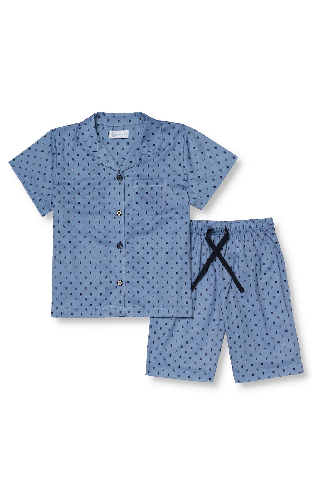 Button-Front Short Sleeve & Shorts Unisex Kids Pajamas - Image 7