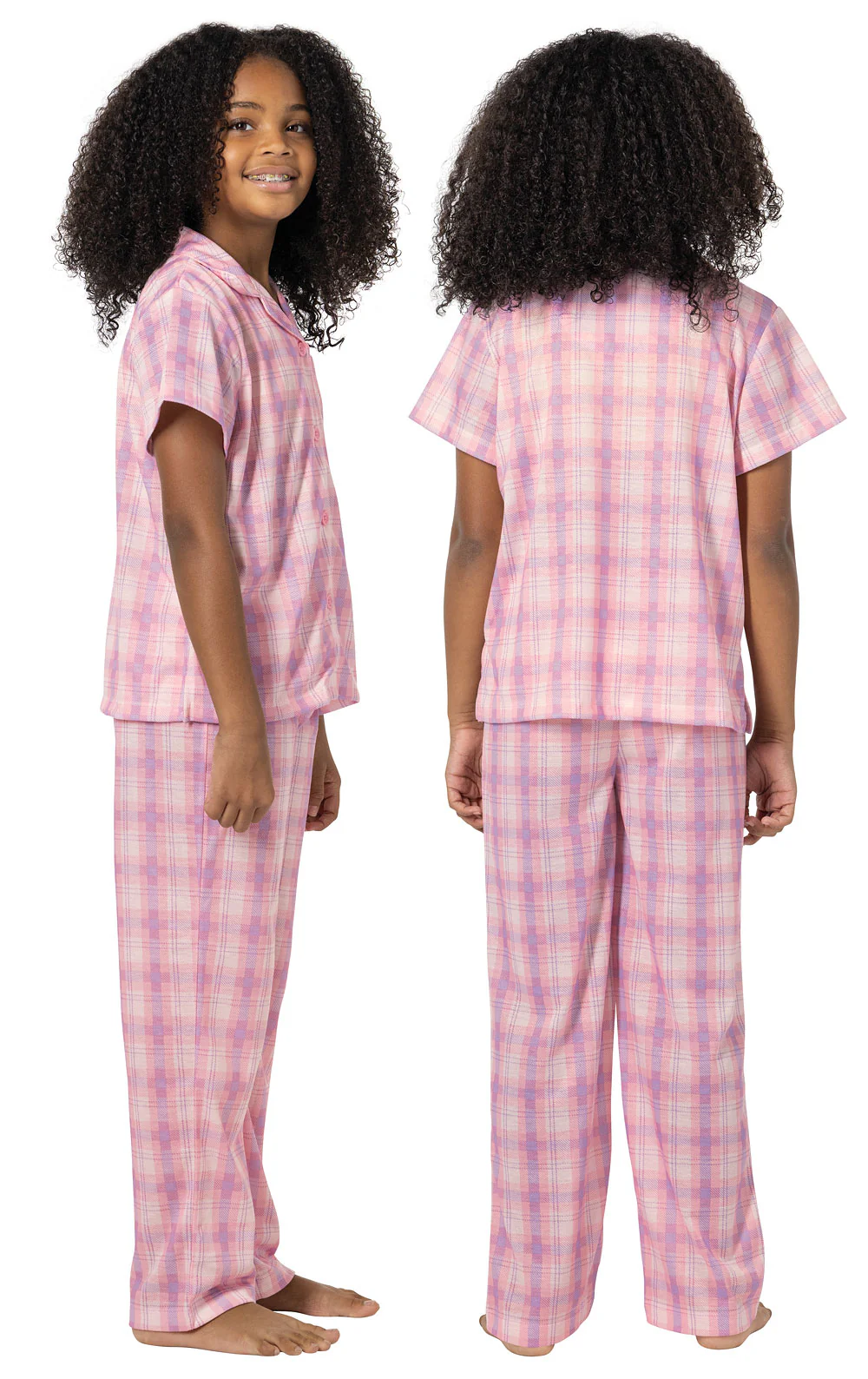 Short Sleeve Button-Front Unisex Kids Pajamas - Image 3