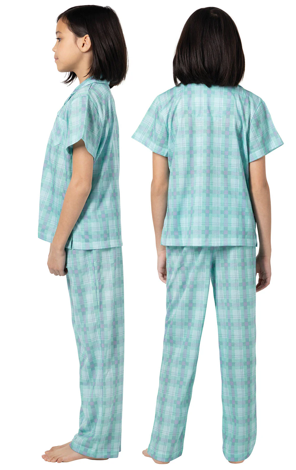 Short Sleeve Button-Front Unisex Kids Pajamas - Image 4