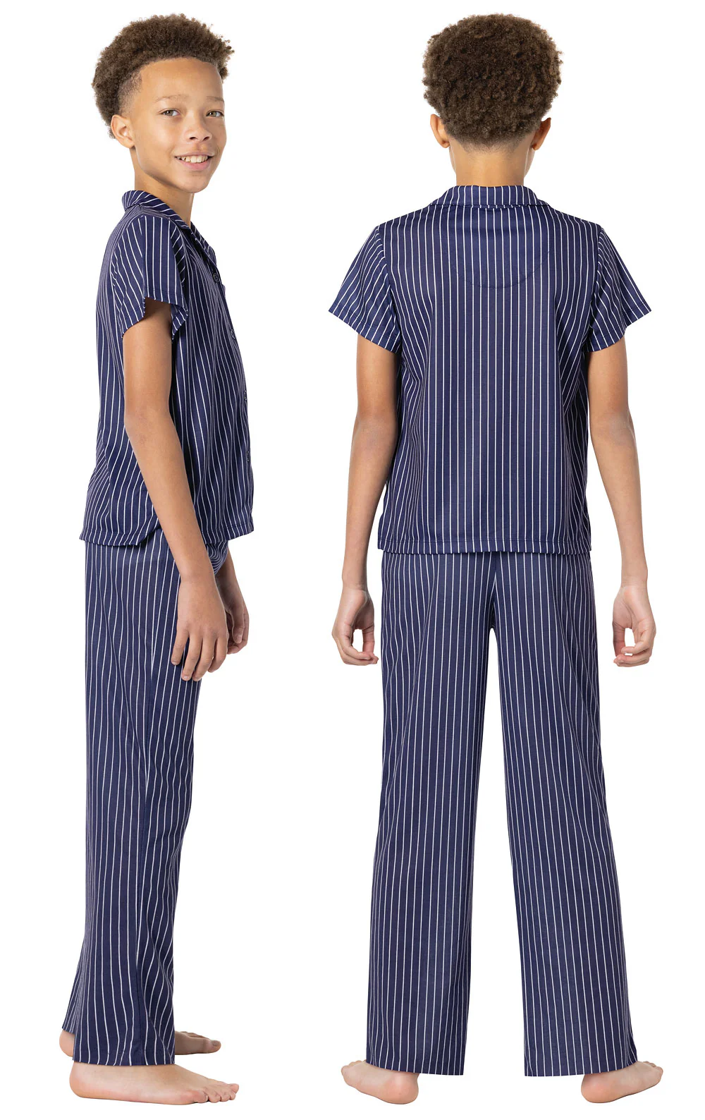 Button-Front Short Sleeve Unisex Kids Pajamas - Image 4