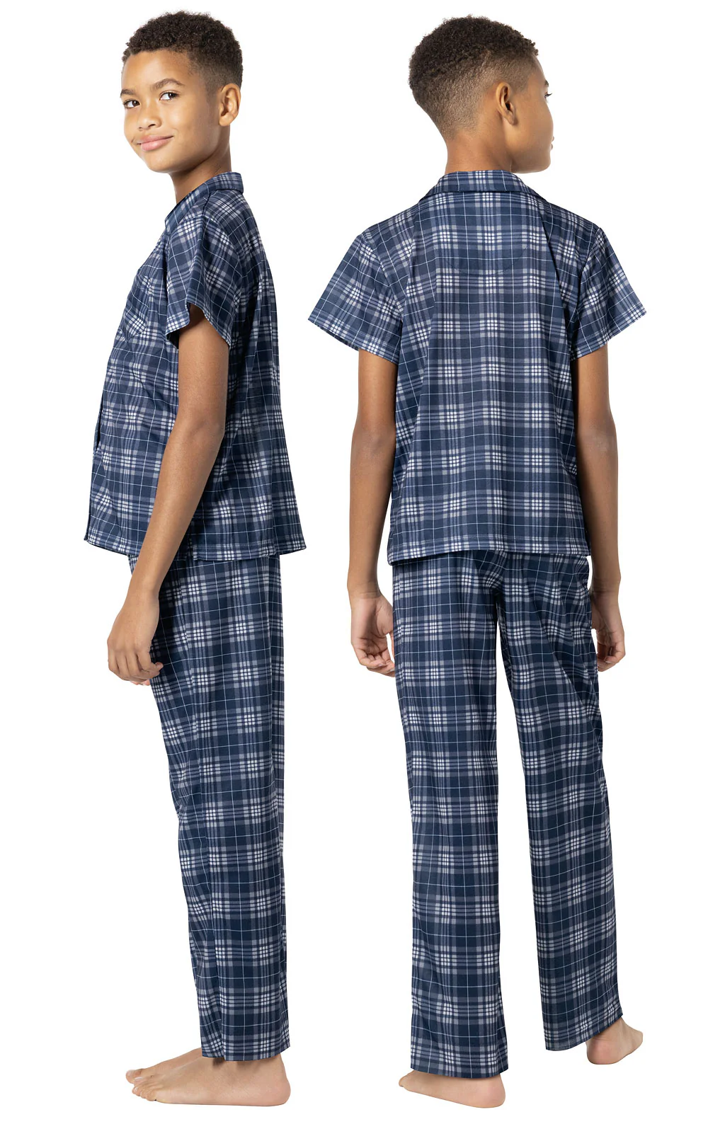 Button-Front Short Sleeve Unisex Kids Pajamas - Image 5