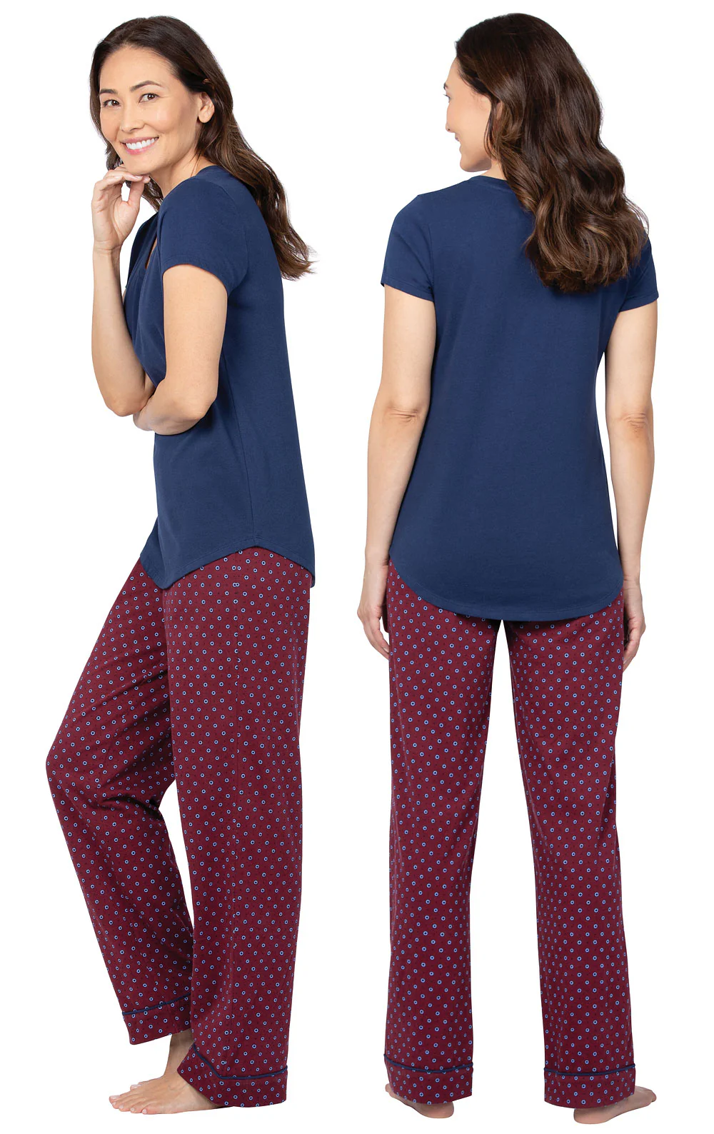 Short Sleeve V-Neck Pajamas - Image 6