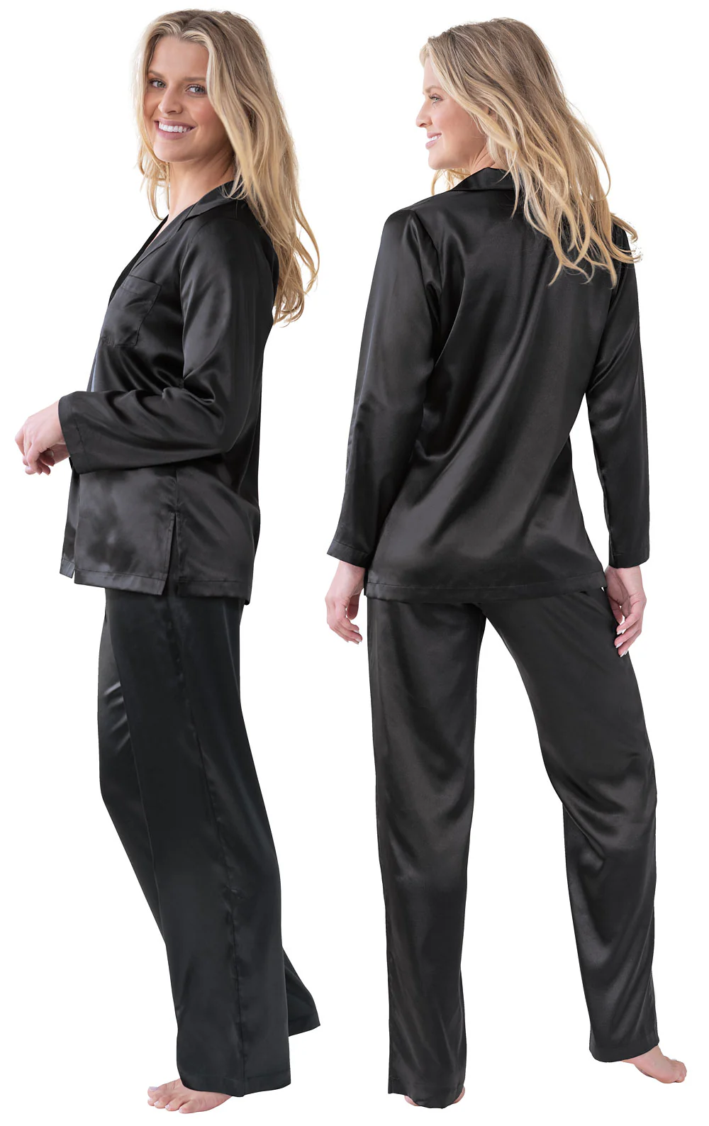 Smooth Seduction Satin Button-Front Pajamas - Image 4