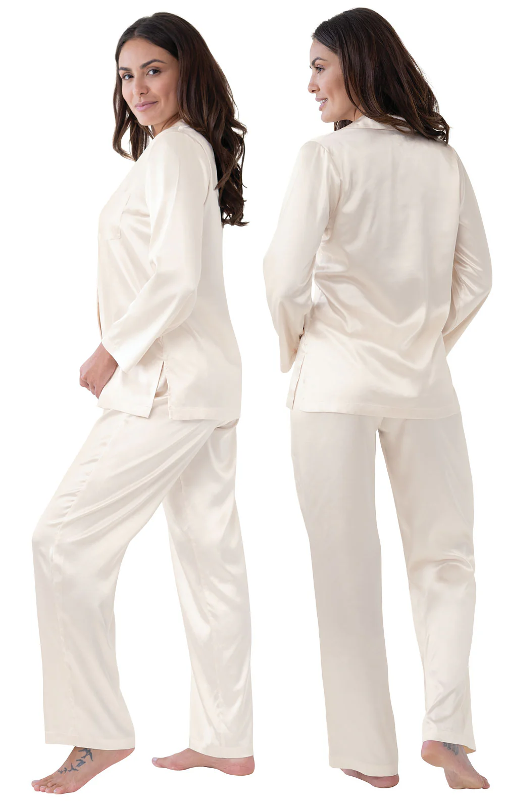 Smooth Seduction Satin Button-Front Pajamas - Image 7