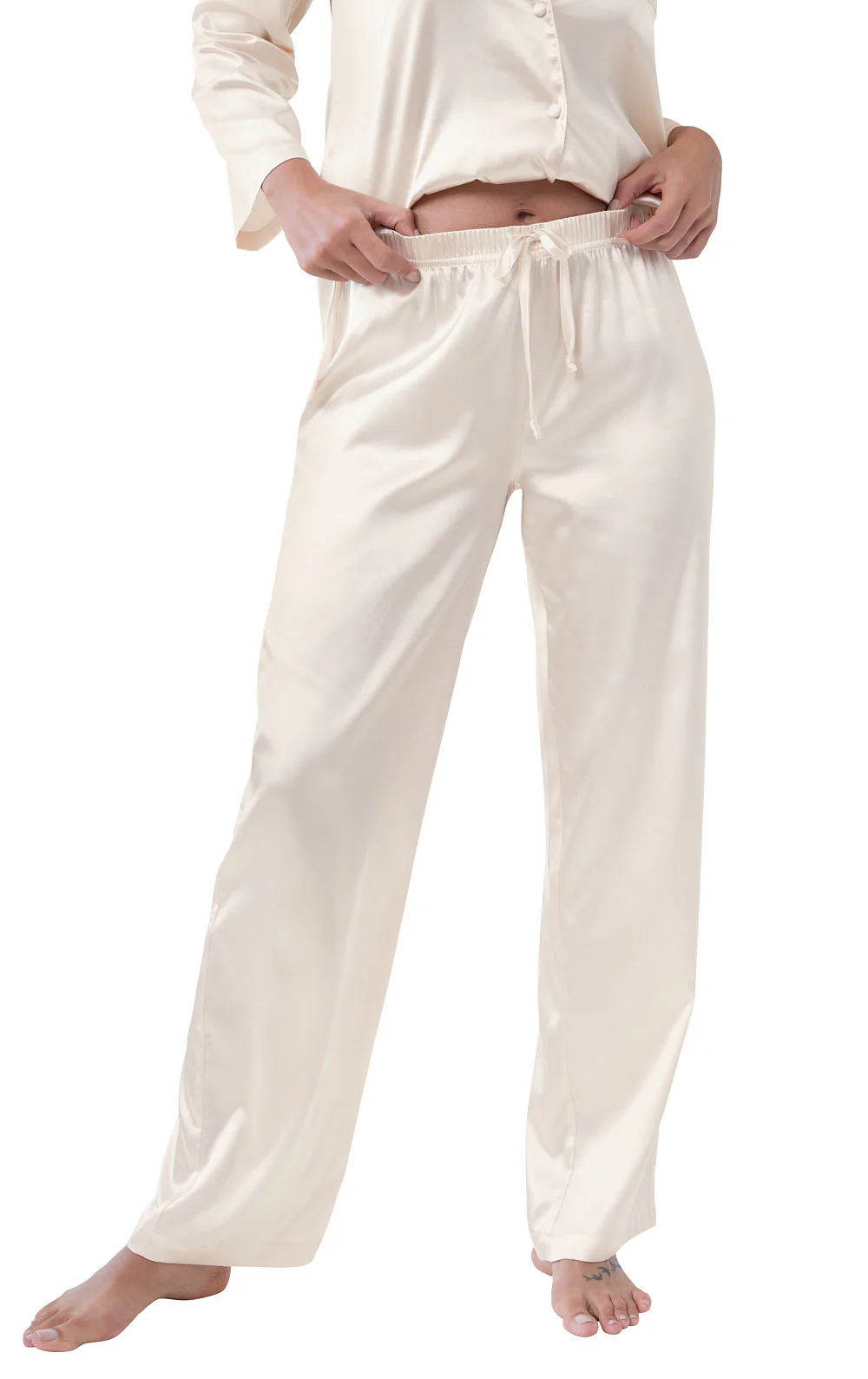 Smooth Seduction Satin Button-Front Pajamas - Image 8