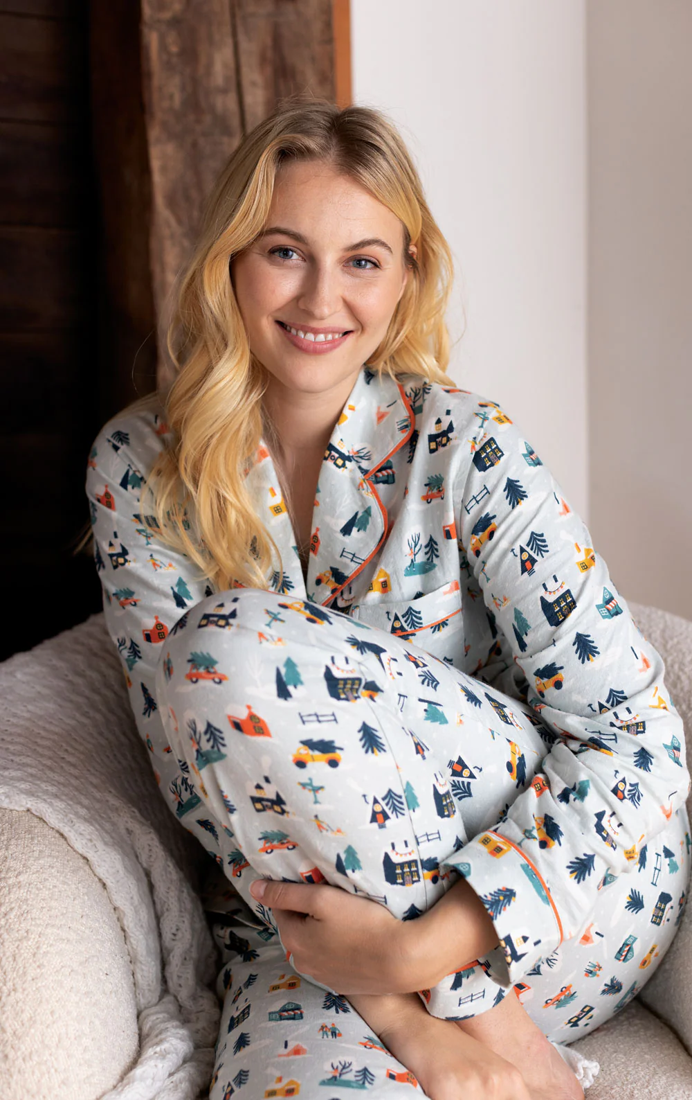 Snow Globe Button-Front Pajamas- Final Sale - Image 2