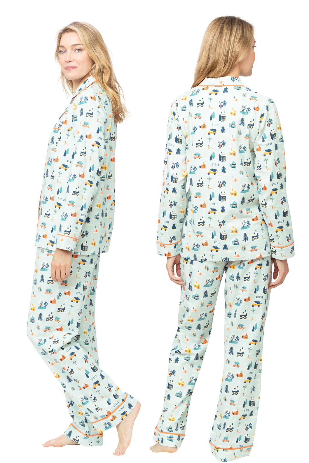 Snow Globe Button-Front Pajamas- Final Sale - Image 3