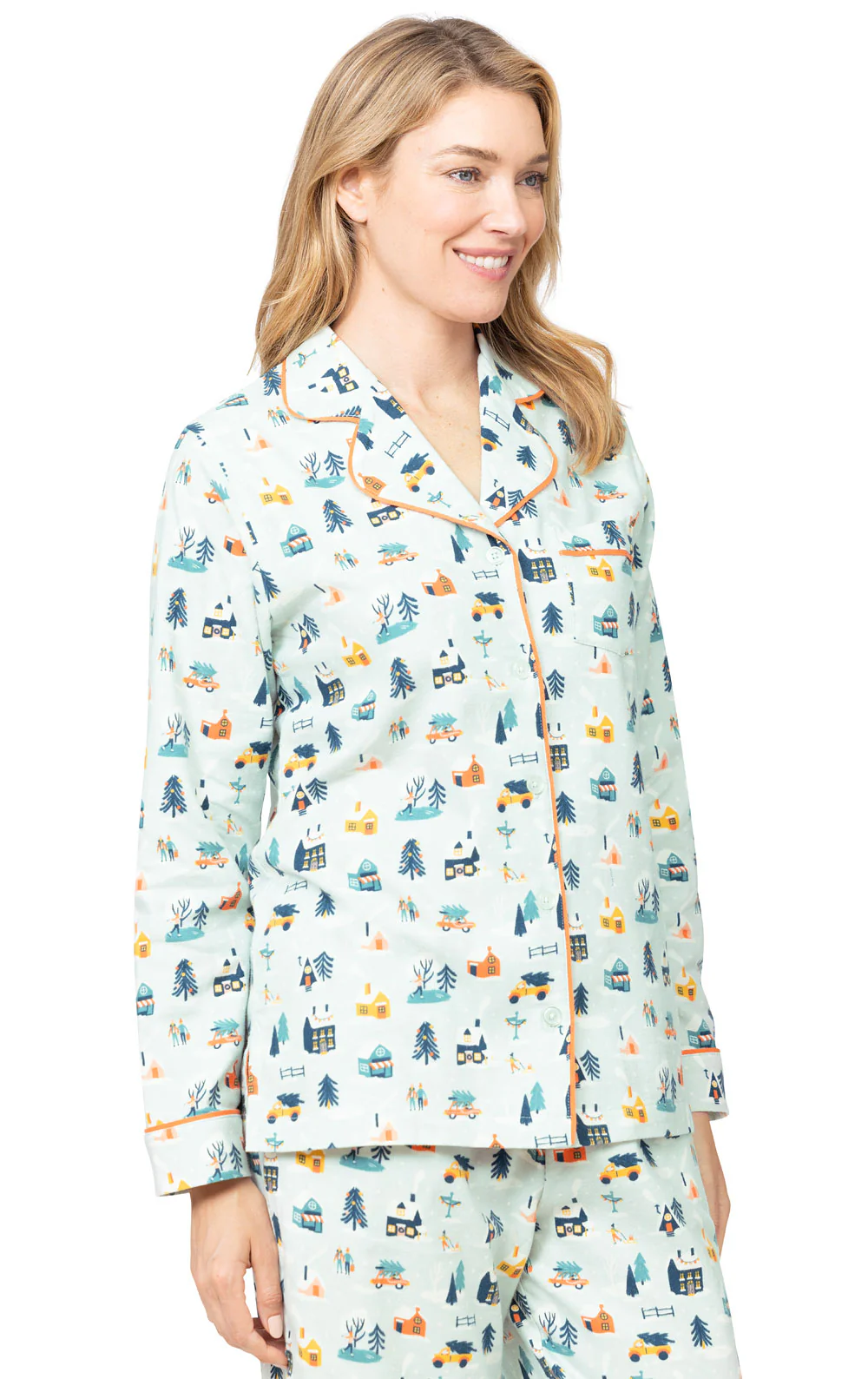 Snow Globe Button-Front Pajamas- Final Sale - Image 4