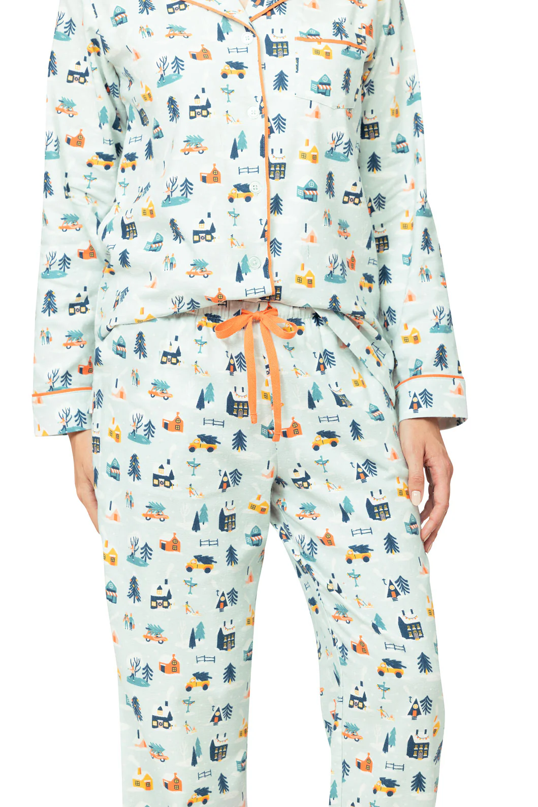 Snow Globe Button-Front Pajamas- Final Sale - Image 5