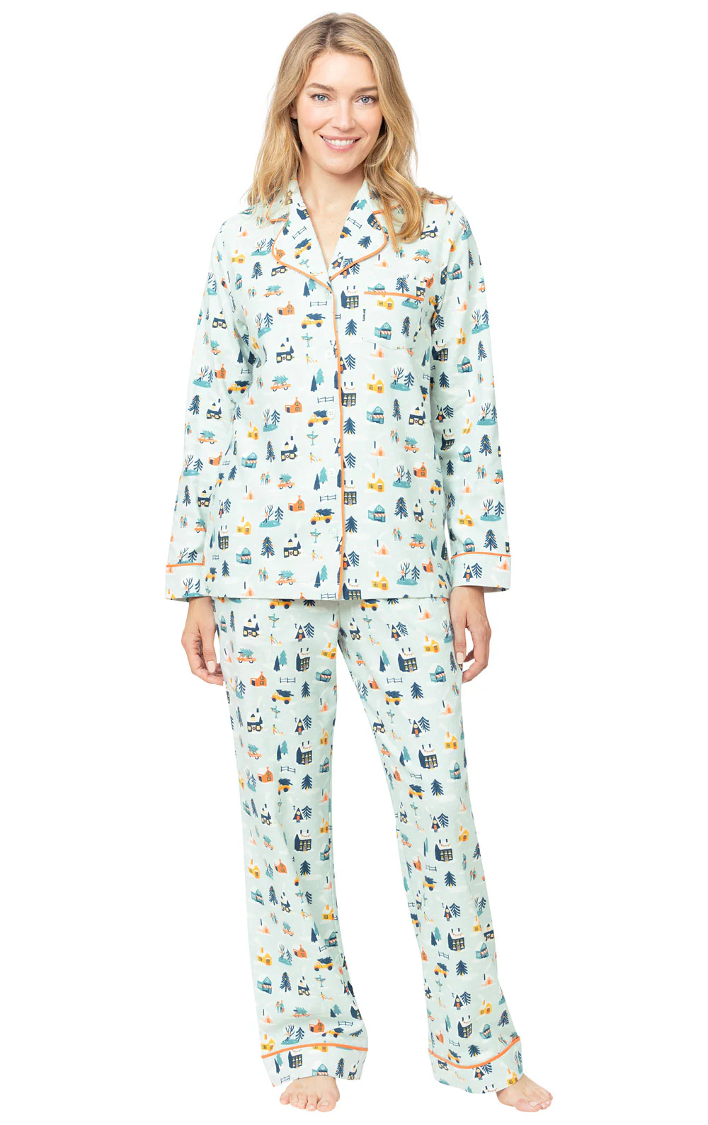 Snow Globe Button-Front Pajamas- Final Sale