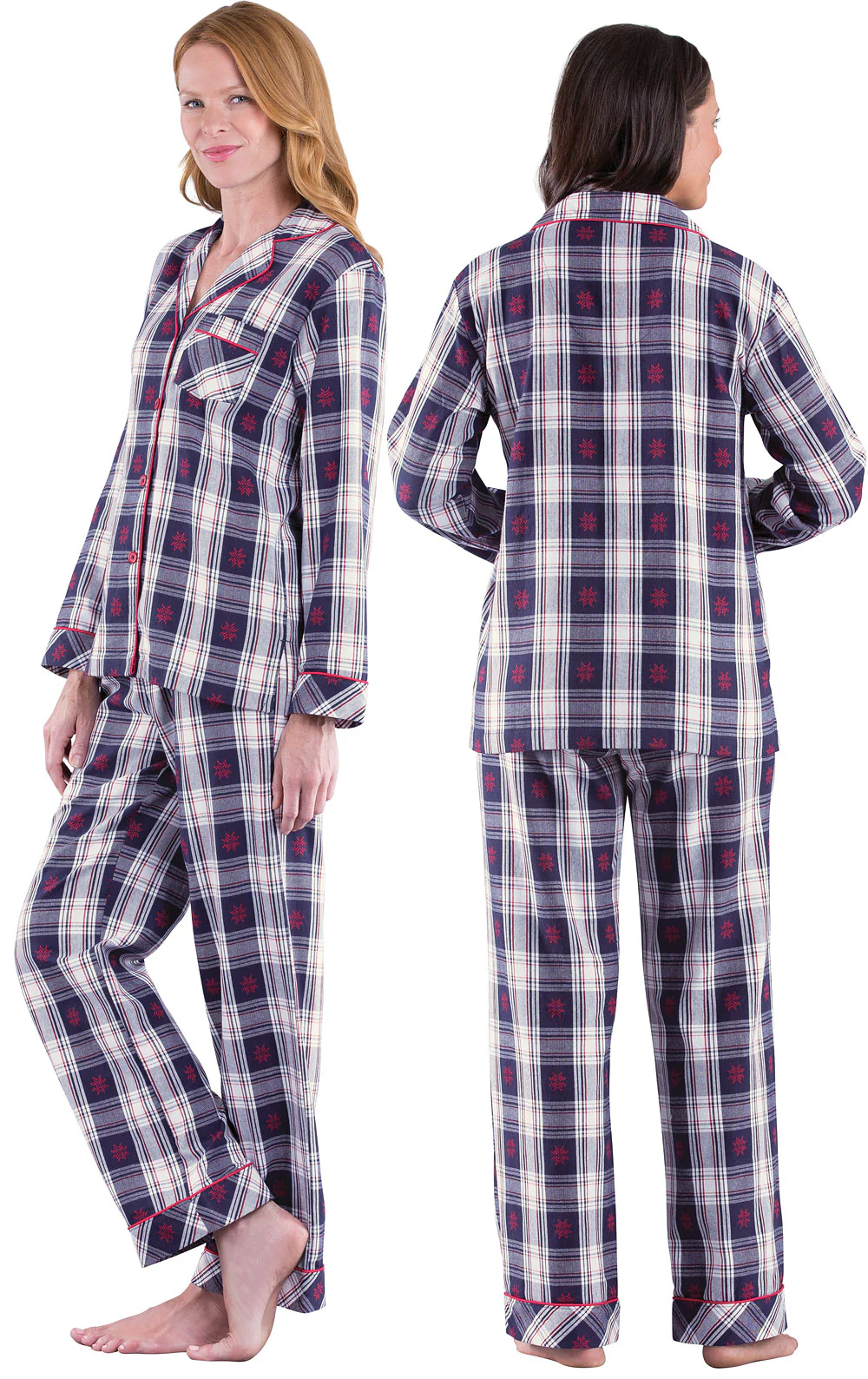 Snowfall Plaid Flannel Button-Front Pajamas - Final Sale - Image 2