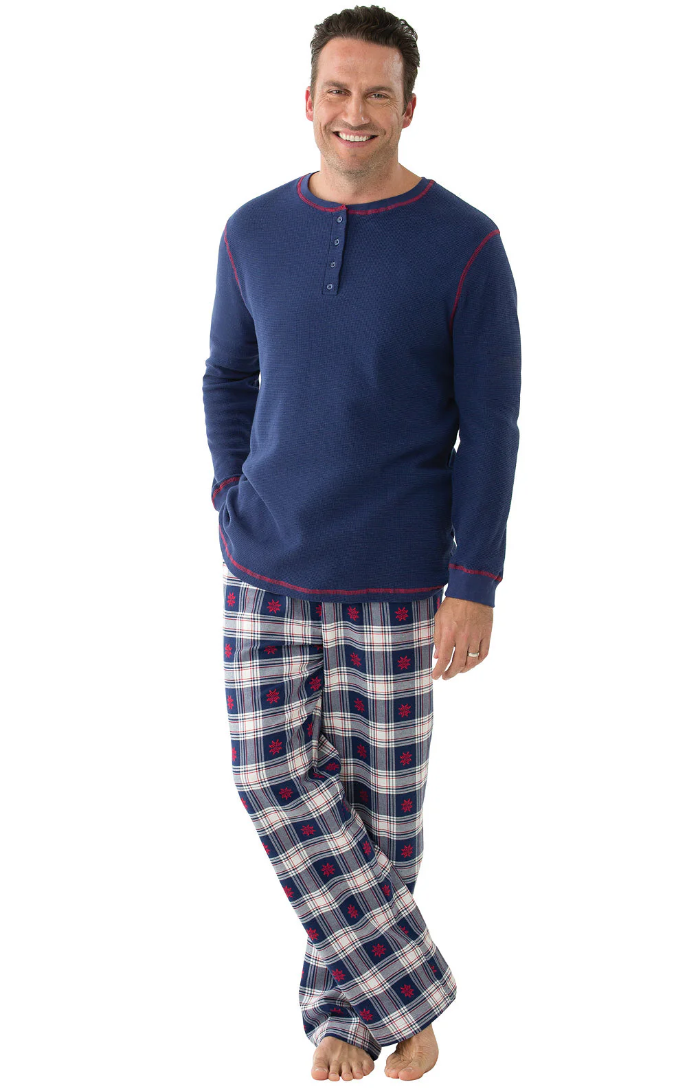 Snowfall Plaid Flannel Matching Couples Pajamas - Image 6