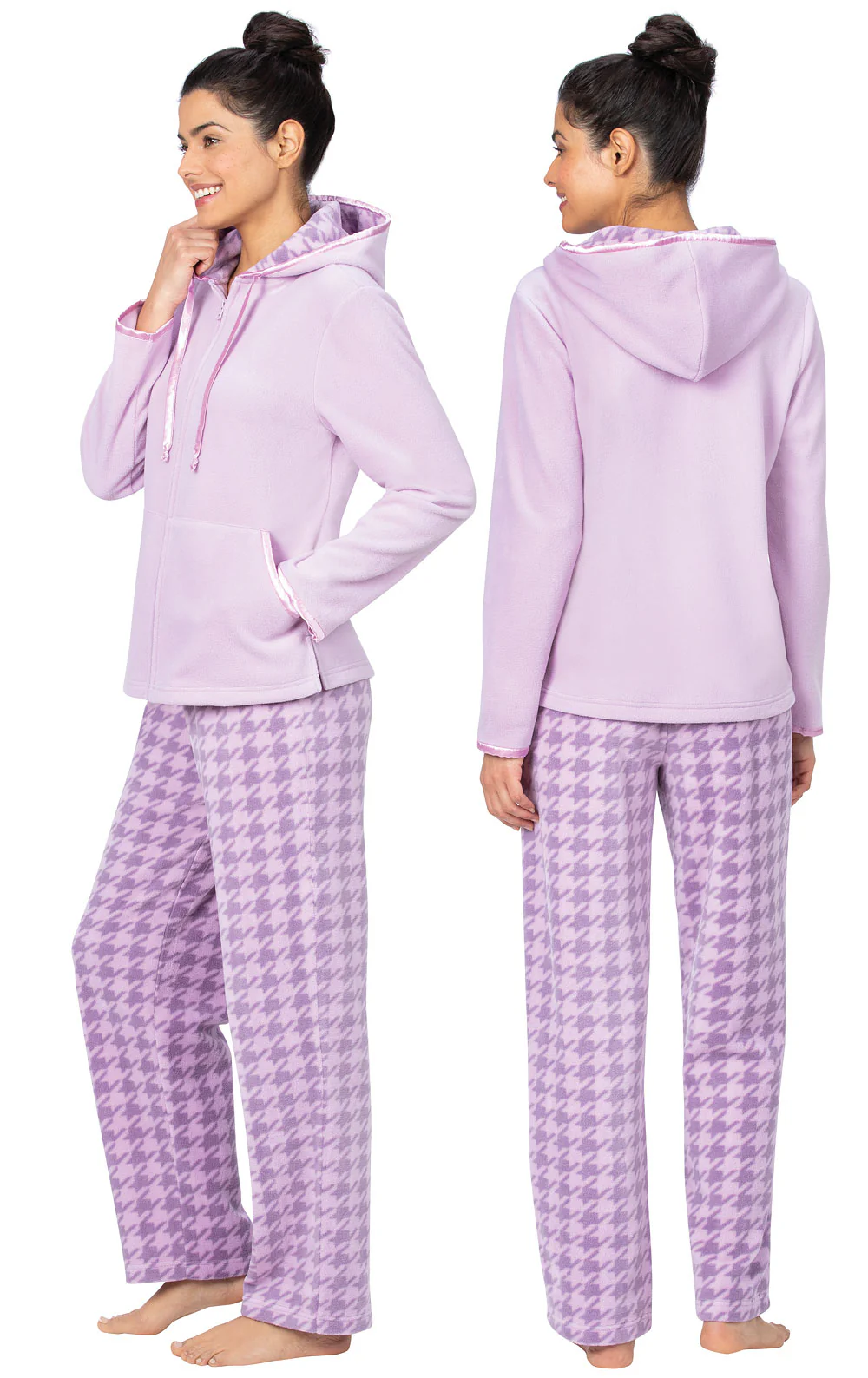 Snuggle Fleece Zip-Up Hoodie Pajamas - Final Sale - Image 3