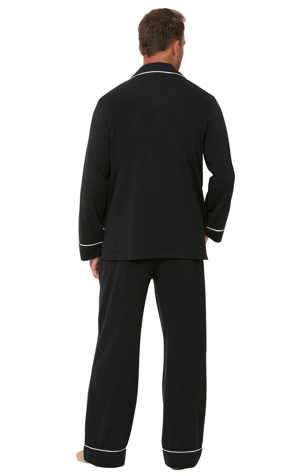 Solid Jersey Button-Front Men's Pajamas - Image 10