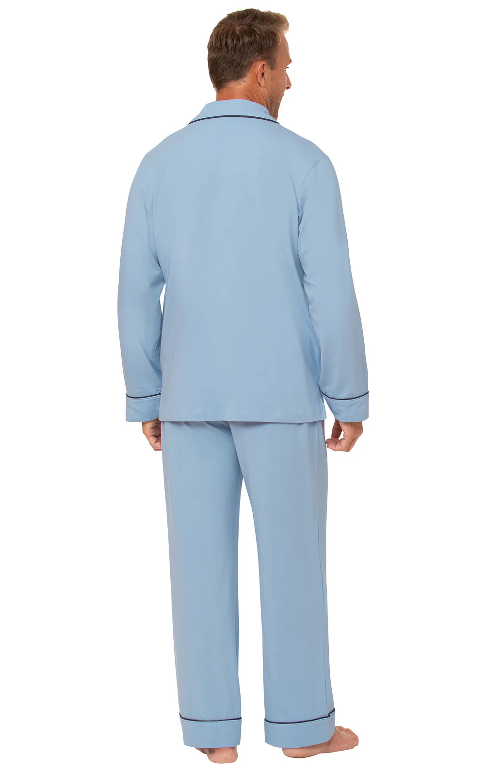 Solid Jersey Button-Front Men's Pajamas - Image 19
