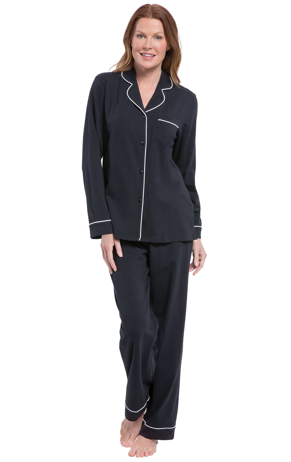 Solid Jersey Button-Front Pajamas - Image 10