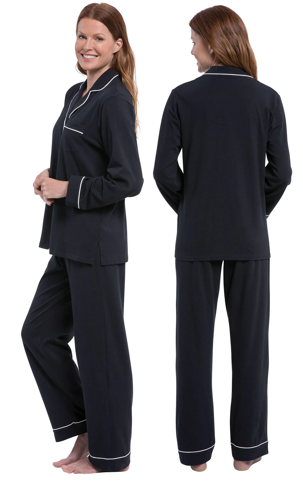 Solid Jersey Button-Front Pajamas - Image 11