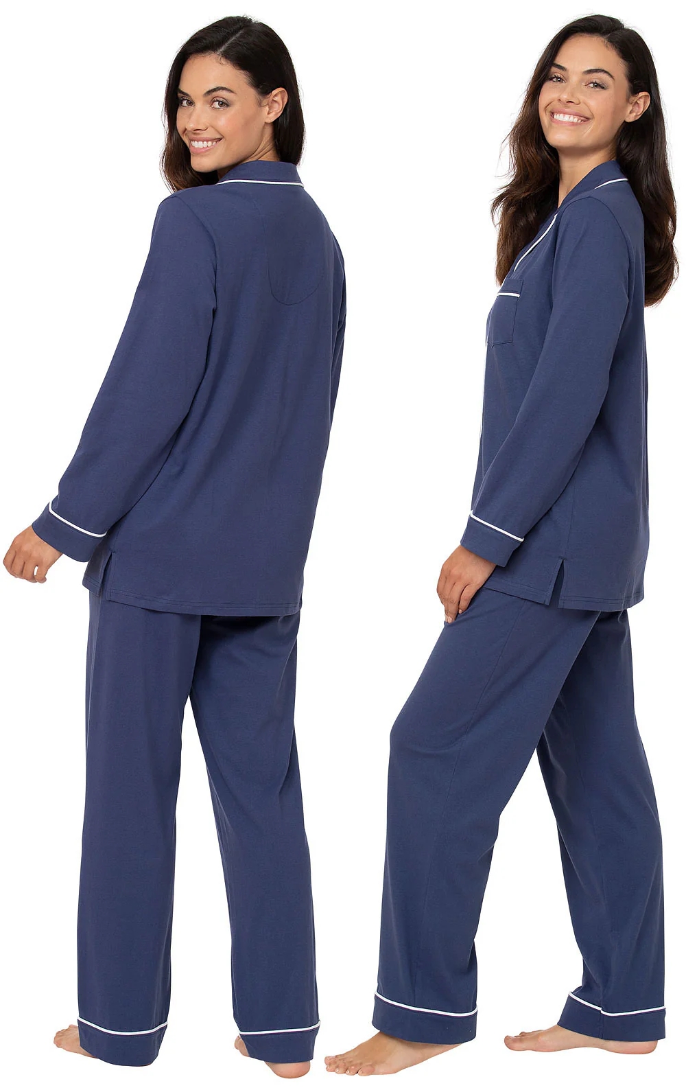 Solid Jersey Button-Front Pajamas - Image 15