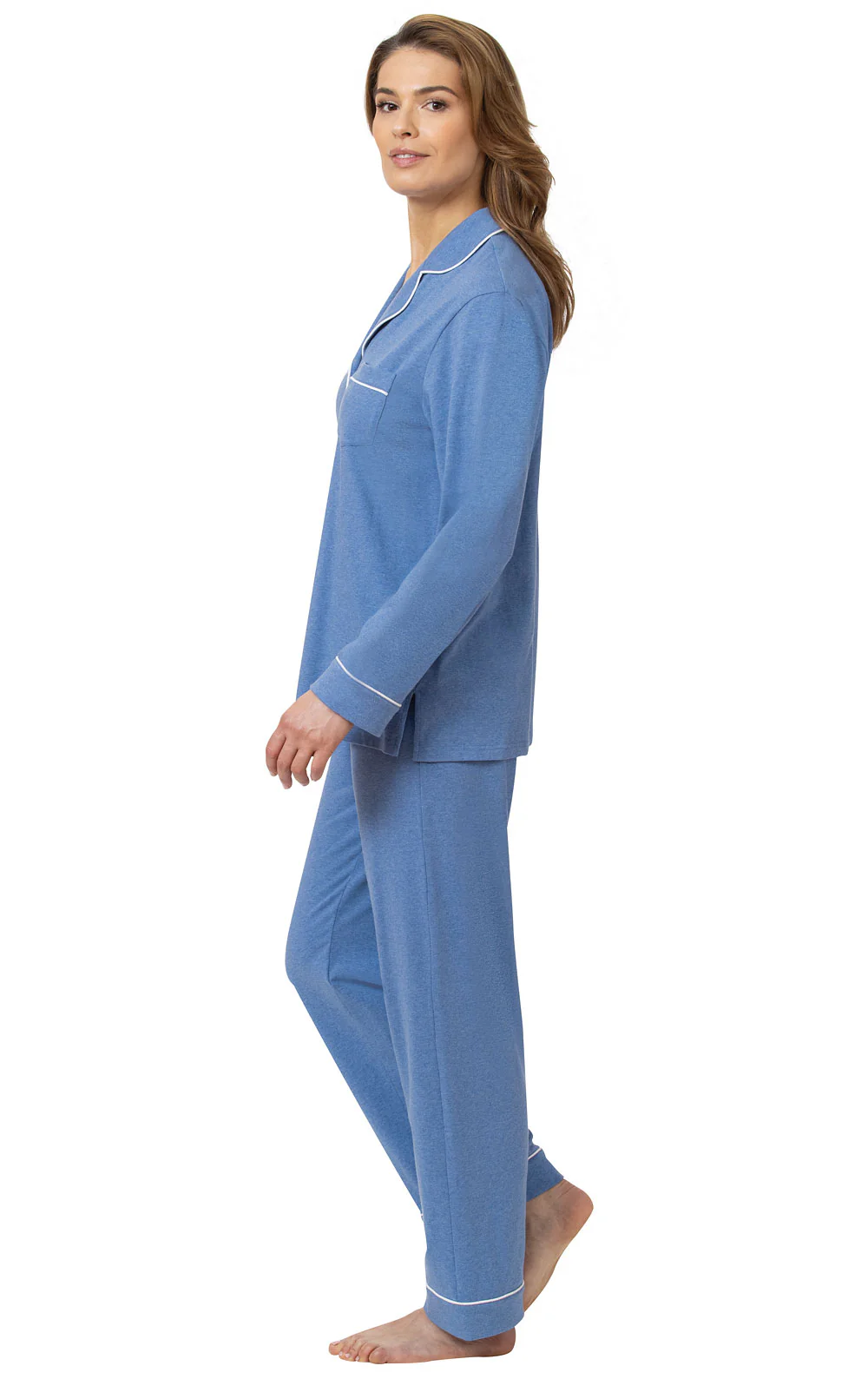 Solid Jersey Button-Front Pajamas - Image 17