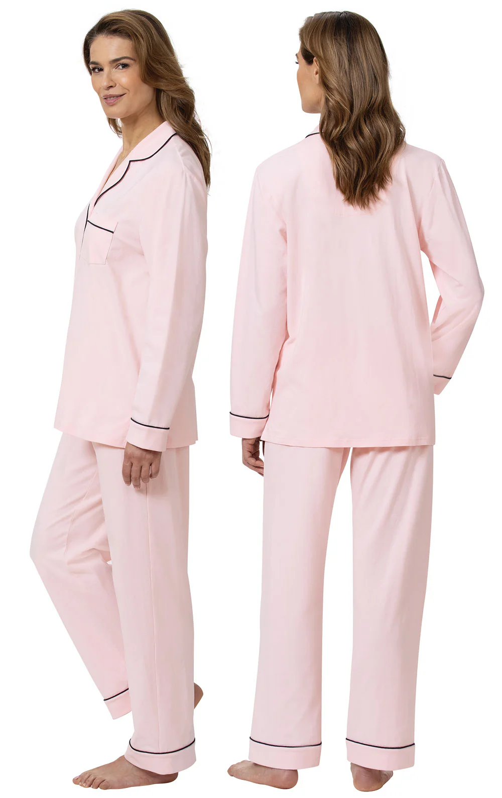 Solid Jersey Button-Front Pajamas - Image 3