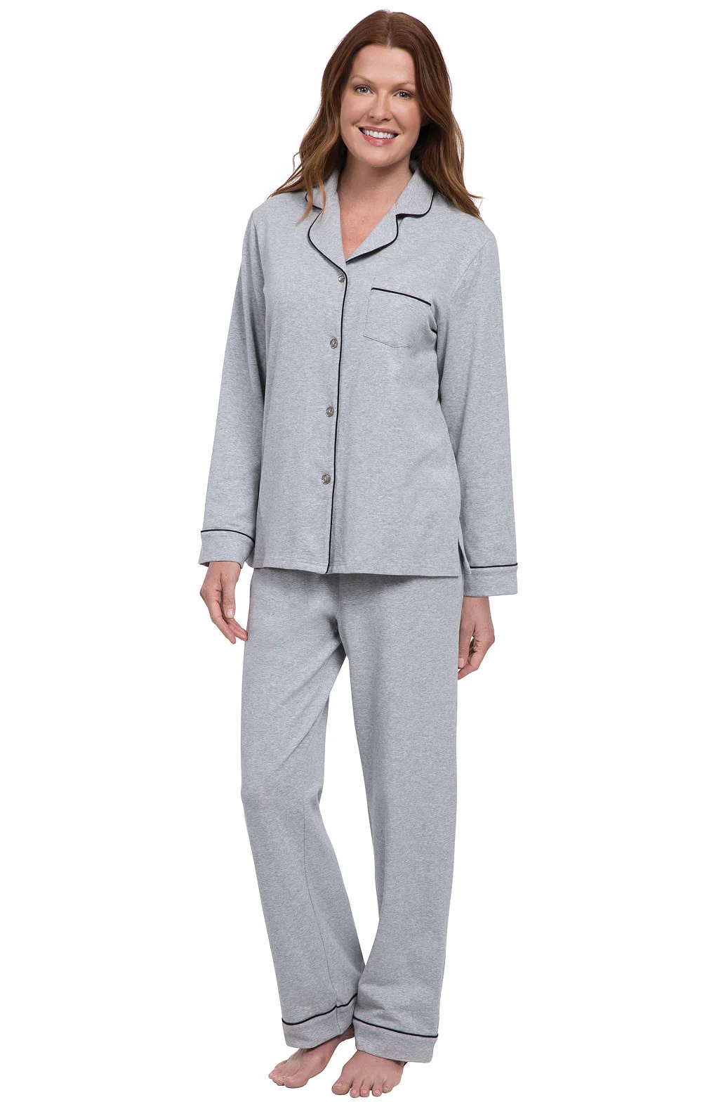 Solid Jersey Button-Front Pajamas - Image 4
