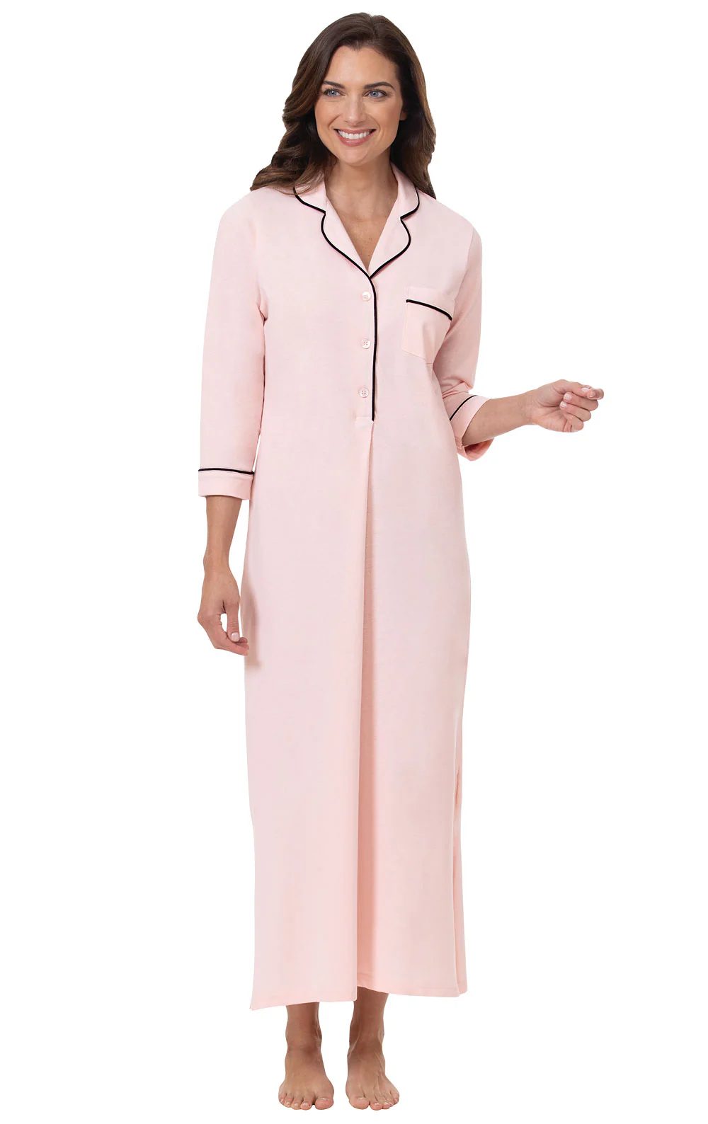 Solid Jersey ¾ Sleeve Nightgown - Image 5