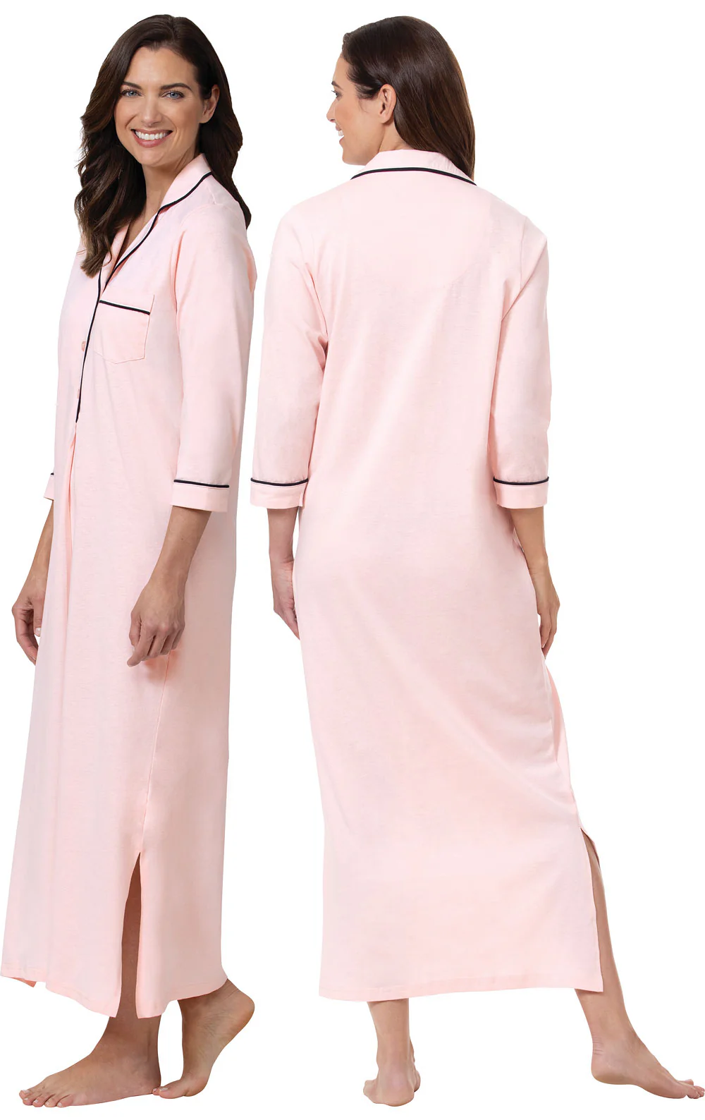 Solid Jersey ¾ Sleeve Nightgown - Image 6