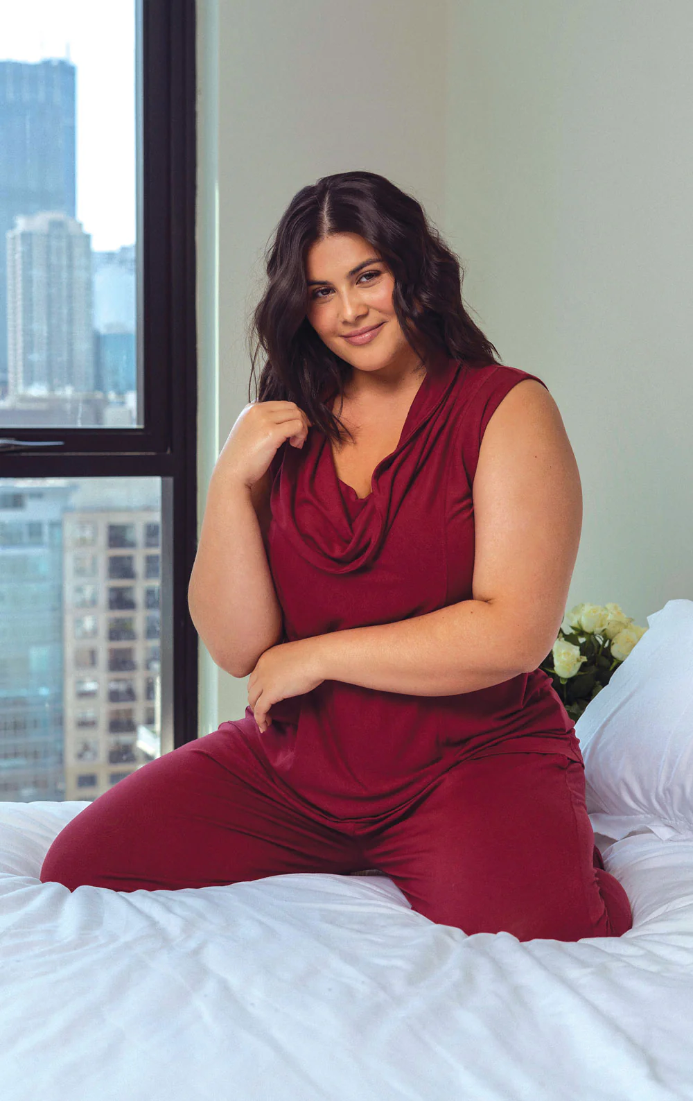 Spark Of Romance Cowl Neck Modal Pajamas - Image 5