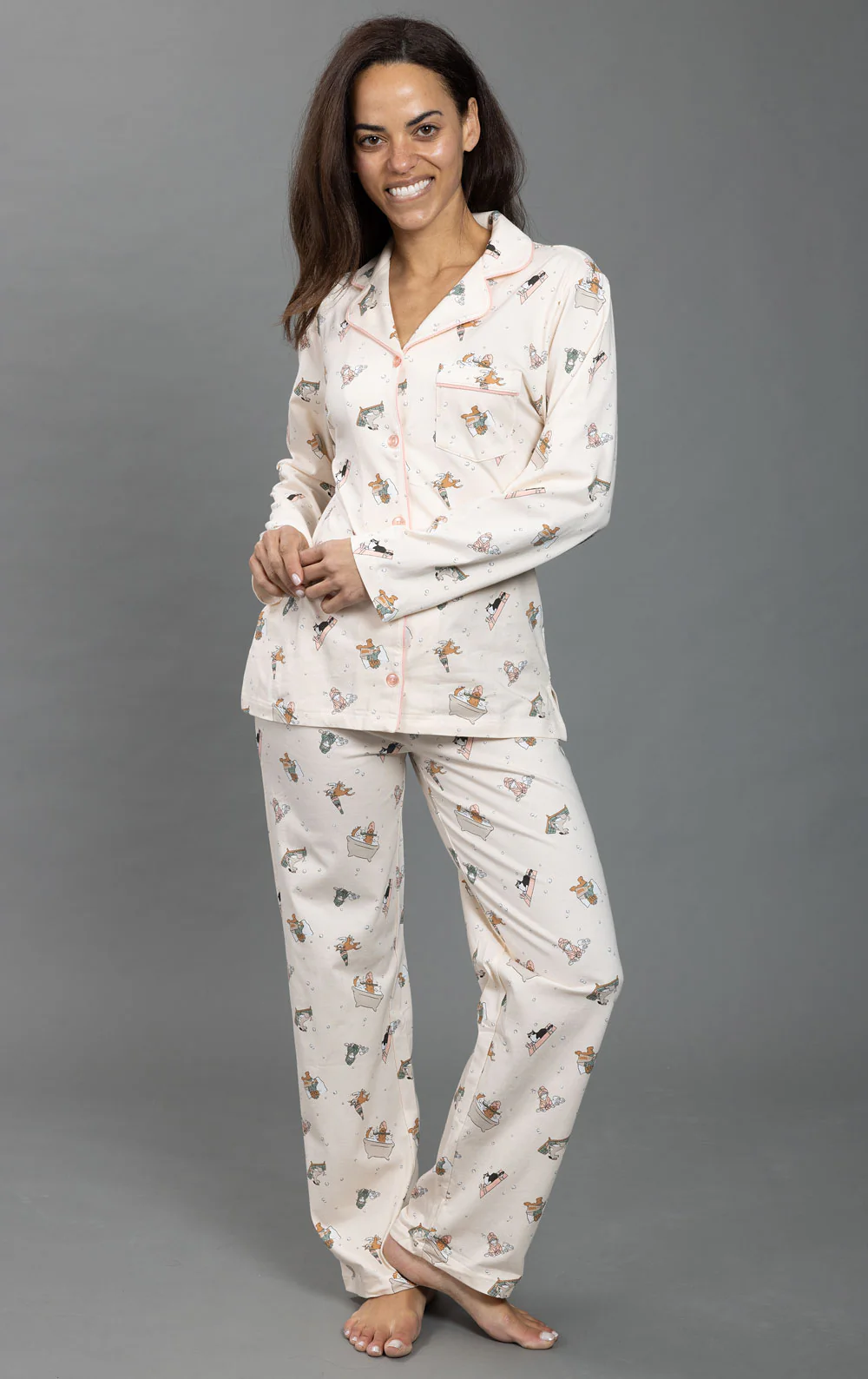 Staycation Button-Front Pajamas - Pet & Owner - Image 3