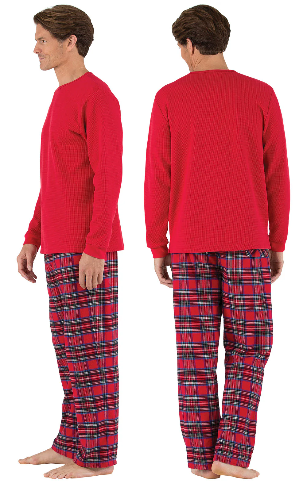 Stewart Plaid Thermal-Top Men's Pajamas - Family Set - Image 3