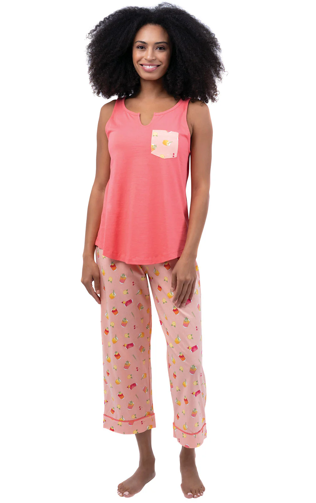 Tropical Cocktails Tank Capri Pajamas - Final Sale