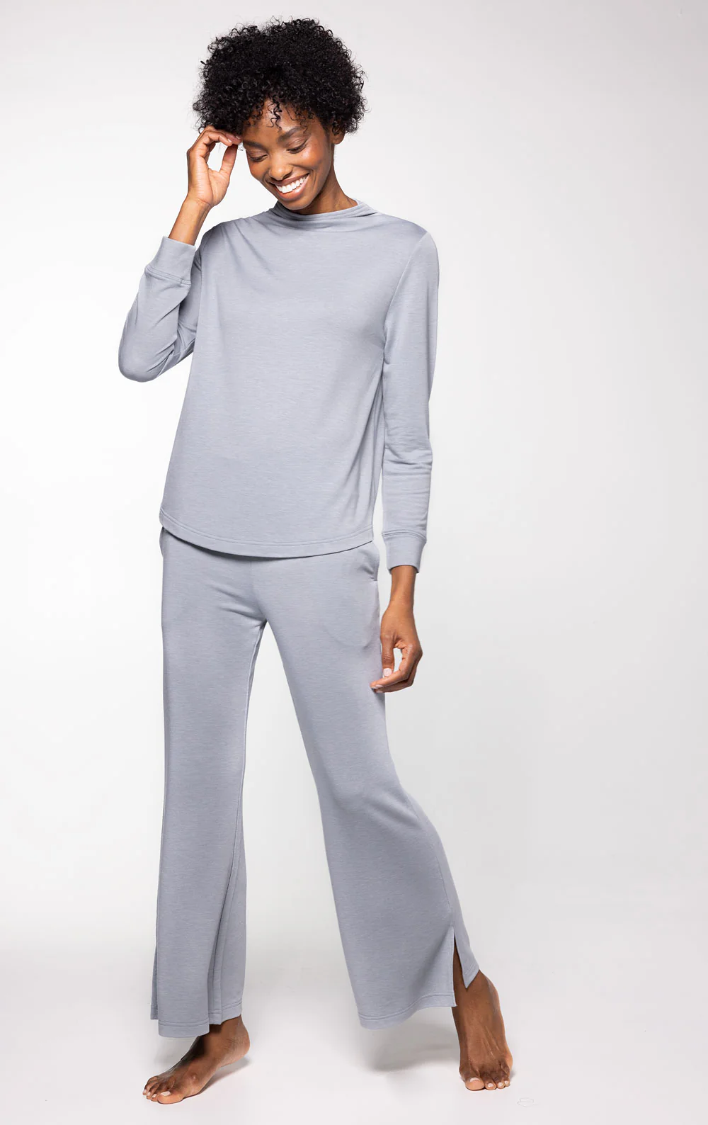 Featherlight Terry Mock Neck Pant Set - Image 17