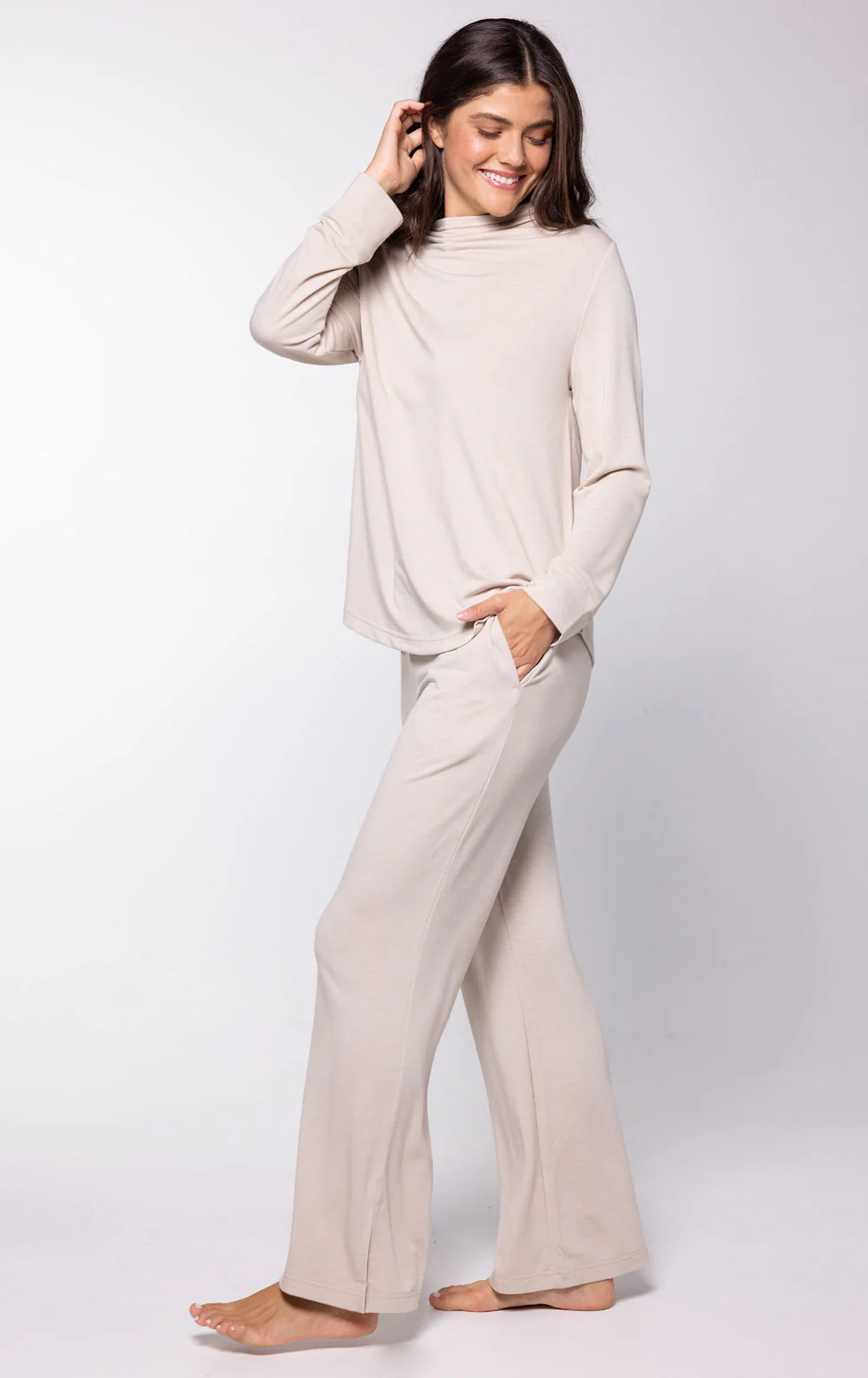 Featherlight Terry Mock Neck Pant Set - Image 5