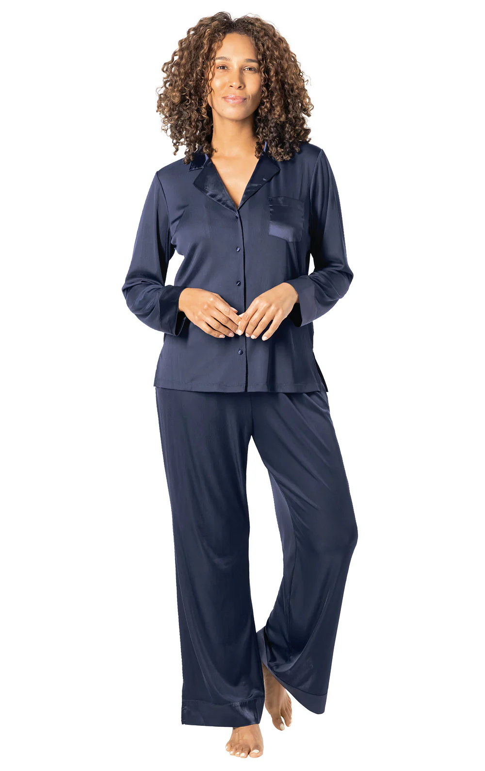 Luxe Satin Button-Front Pajamas - Image 4
