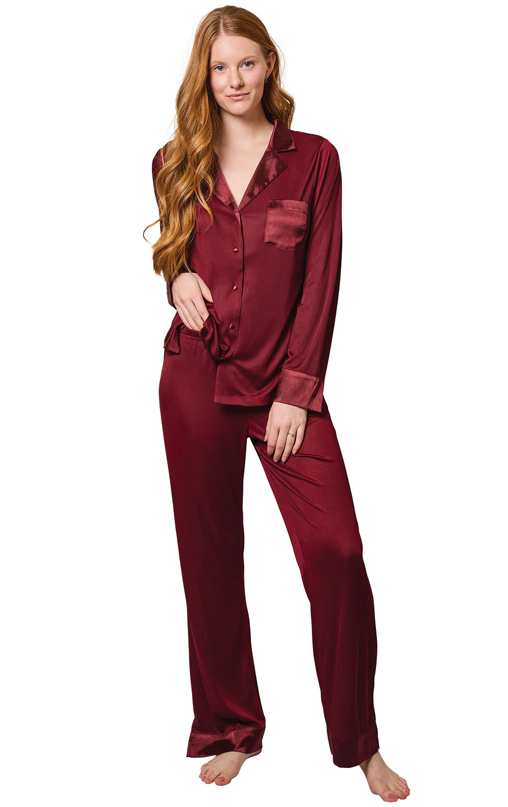 Luxe Satin Button-Front Pajamas - Image 8