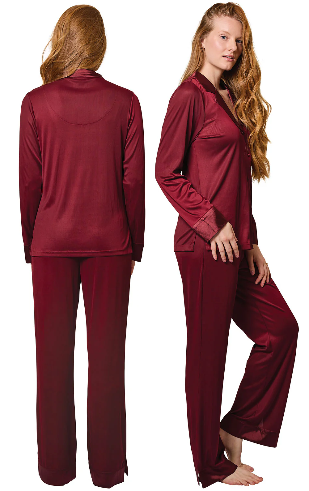 Luxe Satin Button-Front Pajamas - Image 9